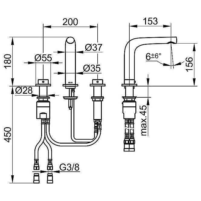 Смеситель для раковины KEUCO EDITION 400 51515010100 хром купить в интернет-магазине сантехники Sanbest