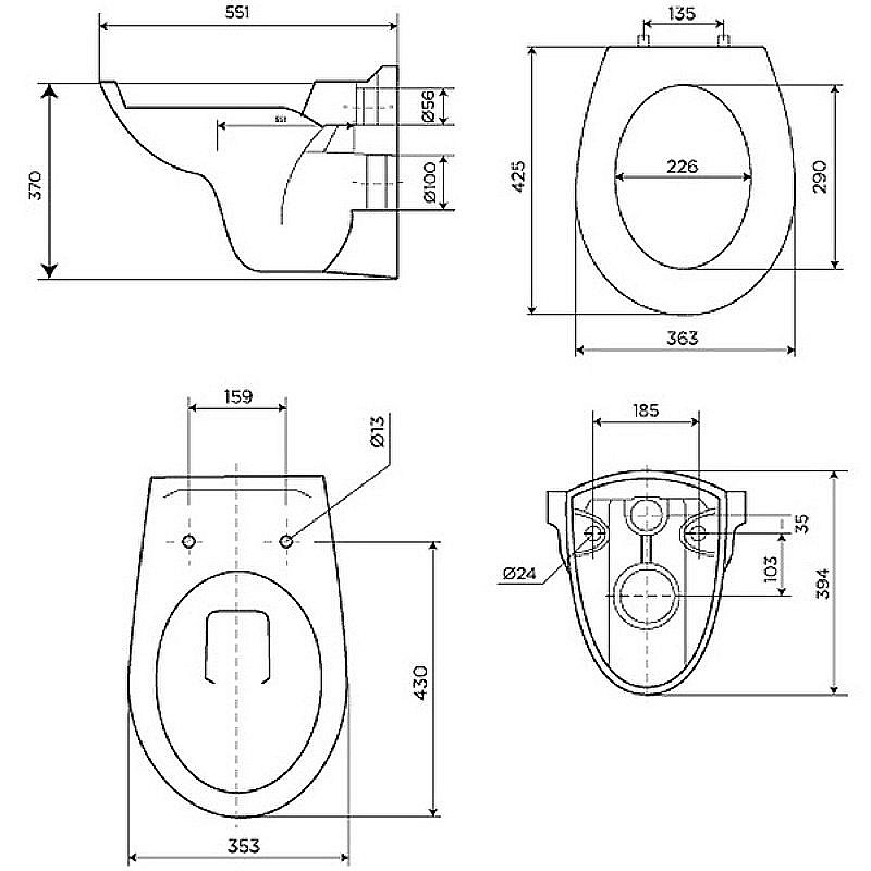 Унитаз с инсталляцией Pestan Fluenta Basic SET40006460DB с крышкой микролифт купить в интернет-магазине Sanbest