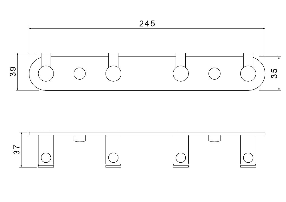 Планка с 4 крючками Aquatek Европа AQ4123BG золото шлифованное купить в интернет-магазине сантехники Sanbest