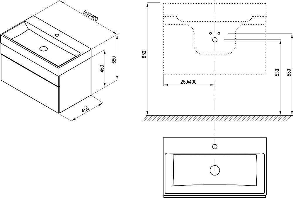 Тумба с раковиной Ravak NATURAL X000001052 80 белая для ванной в интернет-магазине Sanbest