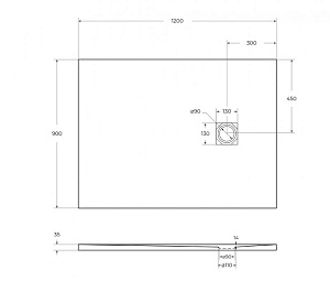 Душевой поддон BelBagno UNO 120х90 белый купить в интернет-магазине Sanbest