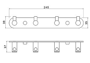Планка с 4 крючками Aquatek Европа AQ4123BG золото шлифованное купить в интернет-магазине сантехники Sanbest