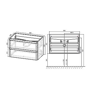 Тумба с раковиной Vincea Vico 100 серая для ванной в интернет-магазине Sanbest