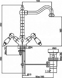Смеситель для раковины Caprigo ADRIA–Classic 03-025 купить в интернет-магазине сантехники Sanbest