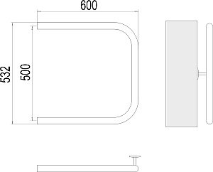 Полотенцесушитель водяной Terminus П-обр AISI 32х2 500х600 купить в интернет-магазине сантехники Sanbest