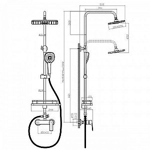 Душевая система Rossinka RS27-45 купить в интернет-магазине сантехники Sanbest
