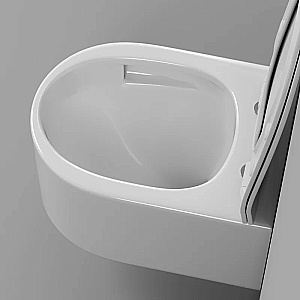 Унитаз подвесной Grossman Thin Rim GR-5606SQ белый, безободковый, с крышкой микролифт, слив торнадо купить в интернет-магазине Sanbest