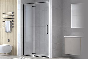 Душевая дверь Royal Bath BERN-V 90 RB 90-T-BL стекло прозрачное/профиль черный купить в интернет-магазине Sanbest