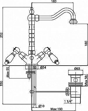 Смеситель для раковины Caprigo ADRIA–Classic 03-025 купить в интернет-магазине сантехники Sanbest