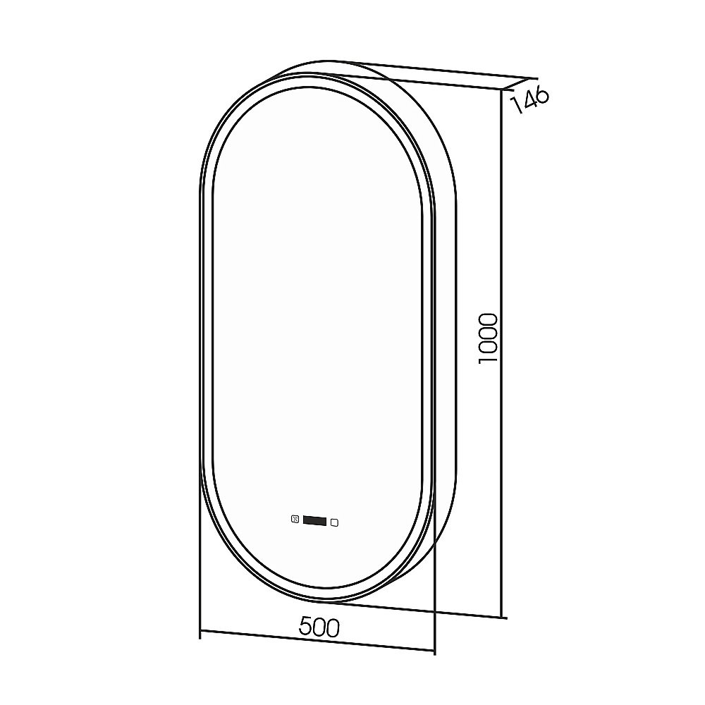 Зеркальный шкаф ABBER Kontur AG6339SWHB 50x100 черный купить в интернет-магазине сантехники Sanbest