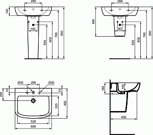 Раковина на пьедестале Ideal Standard Tempo-IS T056401 купить в интернет-магазине Sanbest