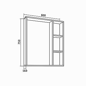 Зеркало со шкафом Grossman ФЛАЙ 60 дуб сонома в ванную от интернет-магазине сантехники Sanbest