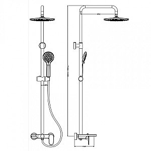 Душевая система Boheme Spectre 458-GM сталь купить в интернет-магазине сантехники Sanbest