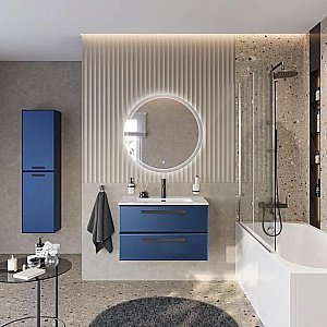 Тумба с раковиной Cezares ECO-CER-N 80 ECO-CER-N-800-2C-SO-SPF-P сапфир для ванной в интернет-магазине Sanbest