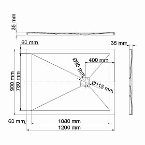 Душевой поддон WasserKRAFT Aller 10T07 120хх90 купить в интернет-магазине Sanbest