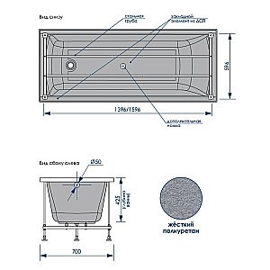 Ванна акриловая Loranto Milton CS00063295Milton 170х70 белая купить в интернет-магазине Sanbest