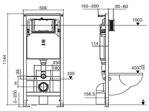 Унитаз с инсталляцией WeltWasser AMBERG 506 ST + SALZBACH 041 MT-GR + AMBERG RD-WT купить в интернет-магазине Sanbest