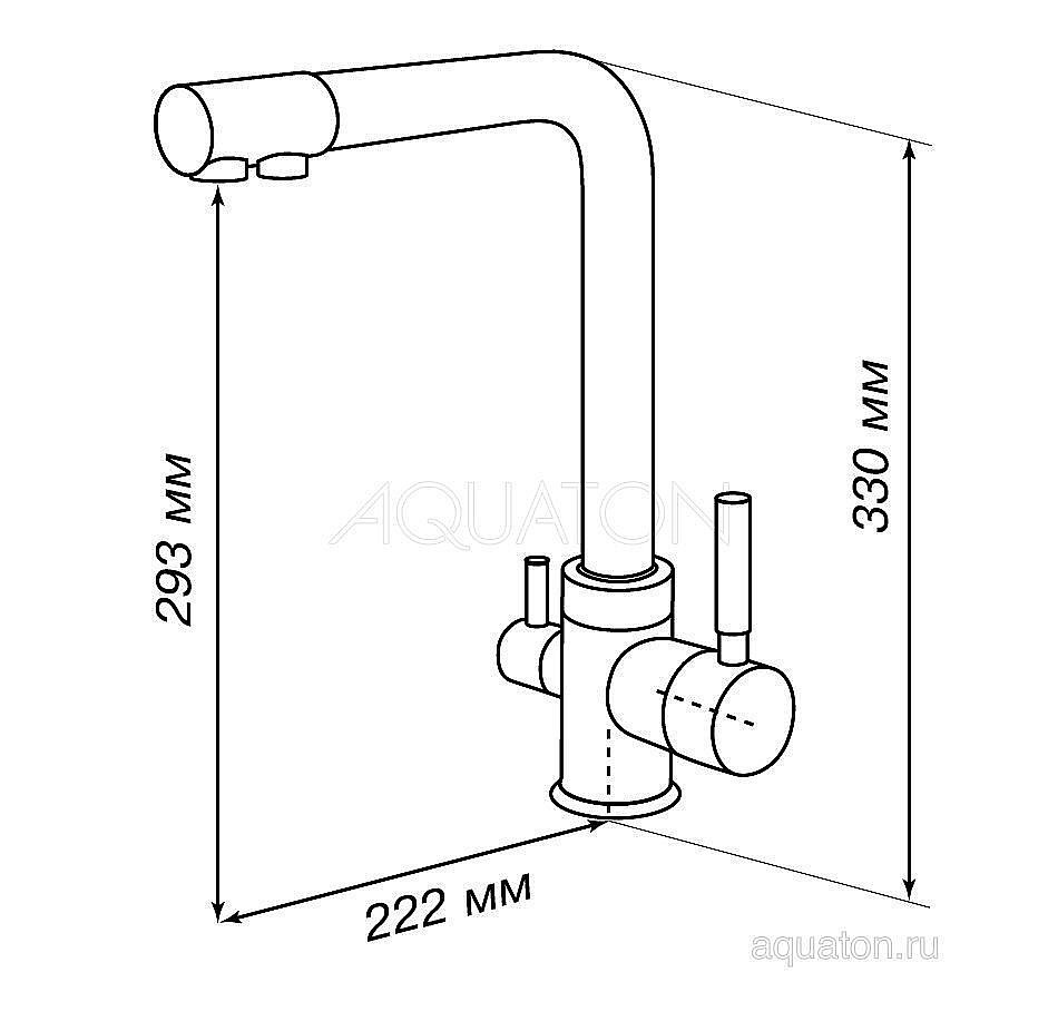 Смеситель для кухни Акватон Руан 1AX004FCXX210 графит купить в интернет-магазине сантехники Sanbest