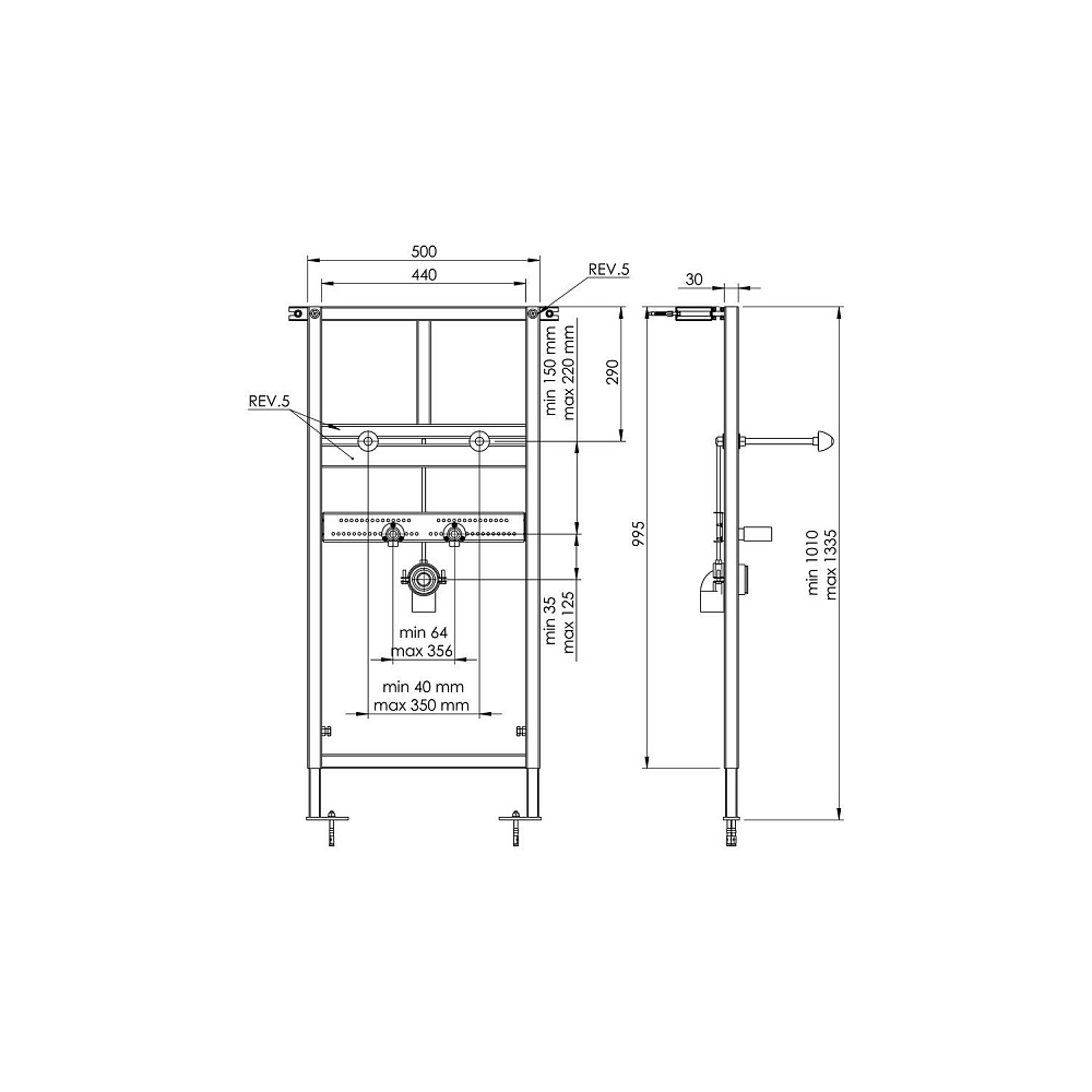 Инсталляция для раковины Koller Pool Washbasin Alcora ST1100 купить в интернет-магазине сантехники Sanbest