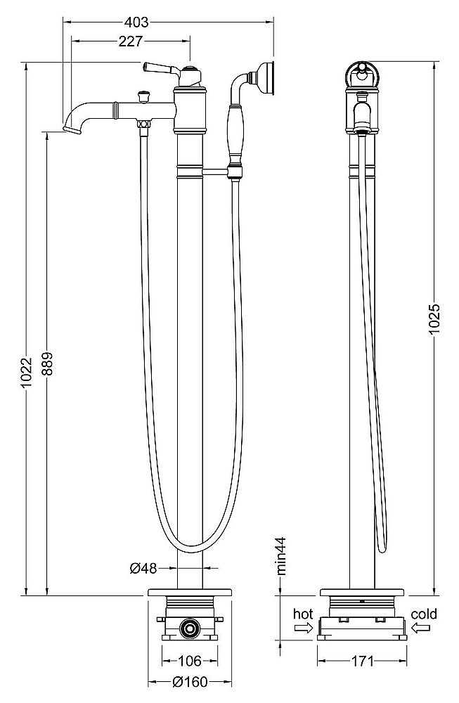 Смеситель для ванны Timo Arisa 5300/00Y-CR хром купить в интернет-магазине сантехники Sanbest