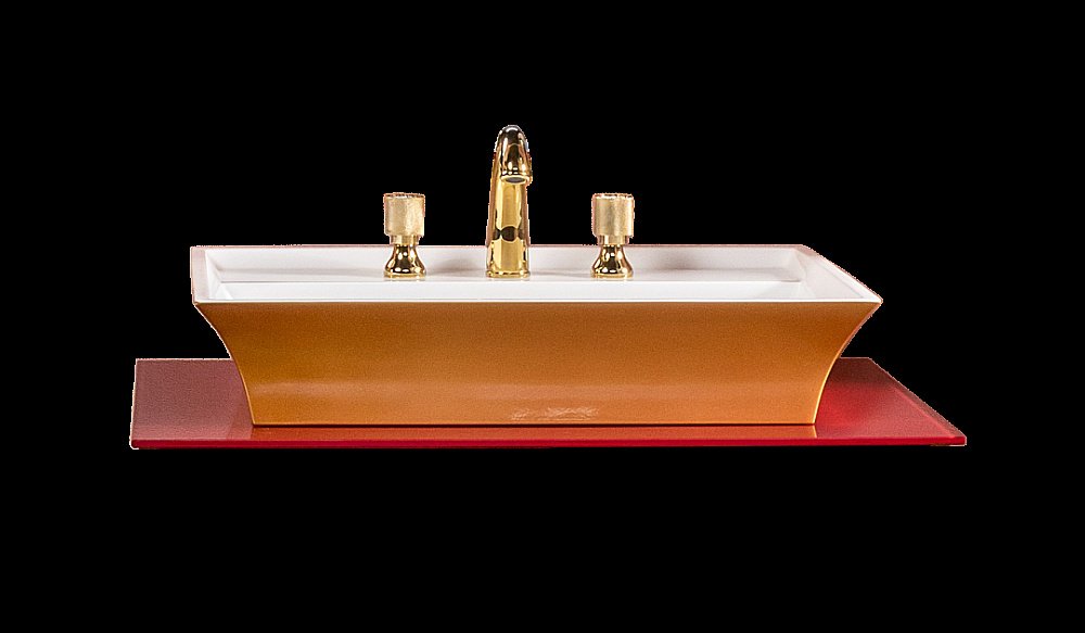 Столешница Armadi Art 853-080-BR 80 стекло бордо для ванной в интернет-магазине сантехники Sanbest