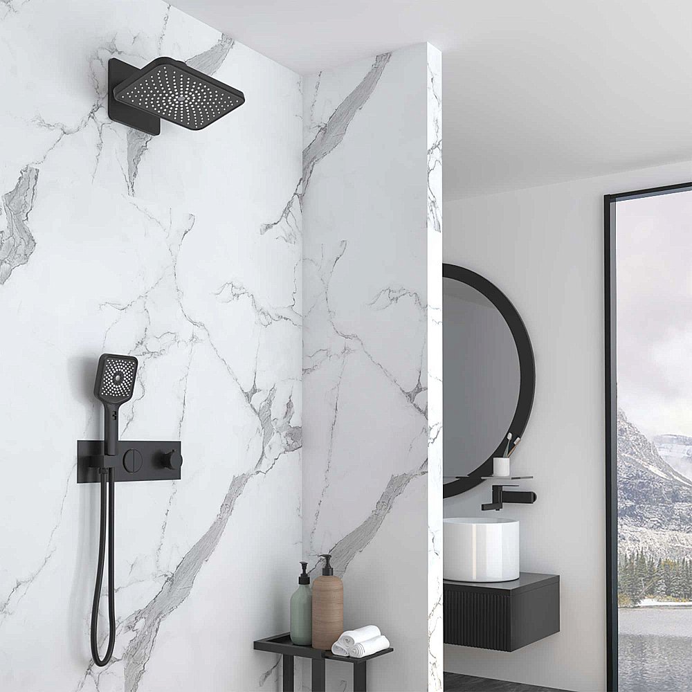 Душевая система Vincea Inspire VSFW-422TI4MB черная матовая купить в интернет-магазине сантехники Sanbest