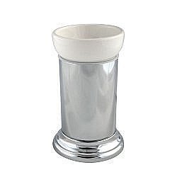 Стакан настольный Migliore Mirella белая керамика/хром купить в интернет-магазине сантехники Sanbest