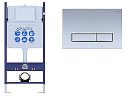 Инсталляция для унитаза Aquatek ECO Standart INS-0000014 с кнопкой KDI-0000027 никель купить в интернет-магазине сантехники Sanbest