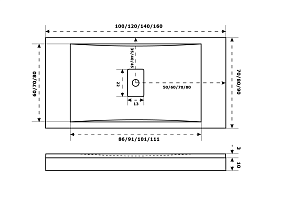 Поддон литьевой Good Door Flow 80x140 Графит купить в интернет-магазине Sanbest