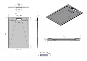 Душевой поддон Esbano Luxe 120х80 ESPLX128W белый матовый купить в интернет-магазине Sanbest