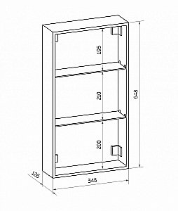 Зеркальный шкаф с подсветкой Art&Max TECHNO AM-Tec-350-650-1D-DS-F-Nero купить в интернет-магазине сантехники Sanbest