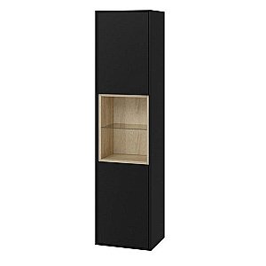 Пенал Excellent Tuto 40 черный/дуб для ванной в интернет-магазине сантехники Sanbest