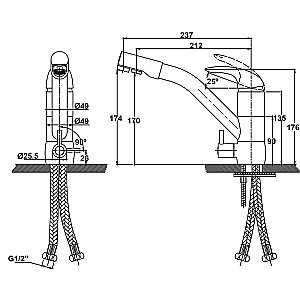 Смеситель для кухни Kaiser Safira 15066 купить в интернет-магазине сантехники Sanbest