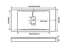 Поддон литьевой Good Door Flow 80x140 Графит купить в интернет-магазине Sanbest