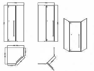 Душевой уголок Esbano Surf ESOGS100PRB 100x100 стекло прозрачное/профиль черный матовый купить в интернет-магазине Sanbest