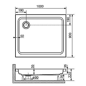 Душевой поддон RGW Acryl STYLE PR 16180290-11 90х100 белый купить в интернет-магазине Sanbest