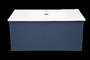 Тумба с раковиной LA FENICE TERRA Blu Grigio 80 синяя для ванной в интернет-магазине Sanbest