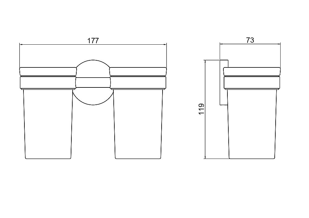 Стакан двойной Aquatek Европа AQ4117BG стекло матовое/золото шлифованное купить в интернет-магазине сантехники Sanbest