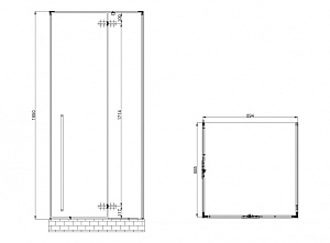 Душевой уголок Abber EINS AG06099B 90x90 прозрачный/черный купить в интернет-магазине Sanbest