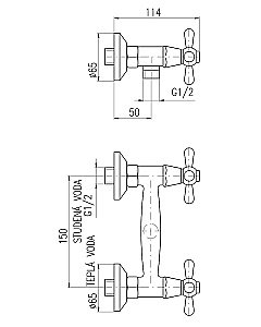 Смеситель для душа Rav-Slezak Morava Retro MK181.5 хром купить в интернет-магазине сантехники Sanbest