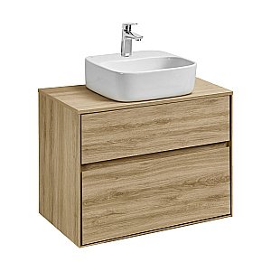 Тумба с раковиной Акватон Либерти 75 со столешницей, дуб эльвезия для ванной в интернет-магазине Sanbest