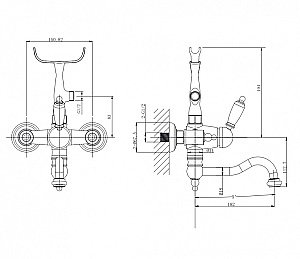 Смеситель для ванны Caprigo Fonte 12-511-vot бронза купить в интернет-магазине сантехники Sanbest