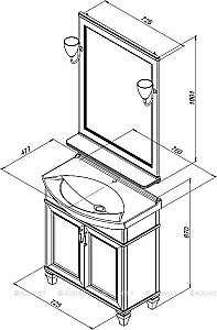 Зеркало Aquanet Валенса 75 белый в ванную от интернет-магазине сантехники Sanbest