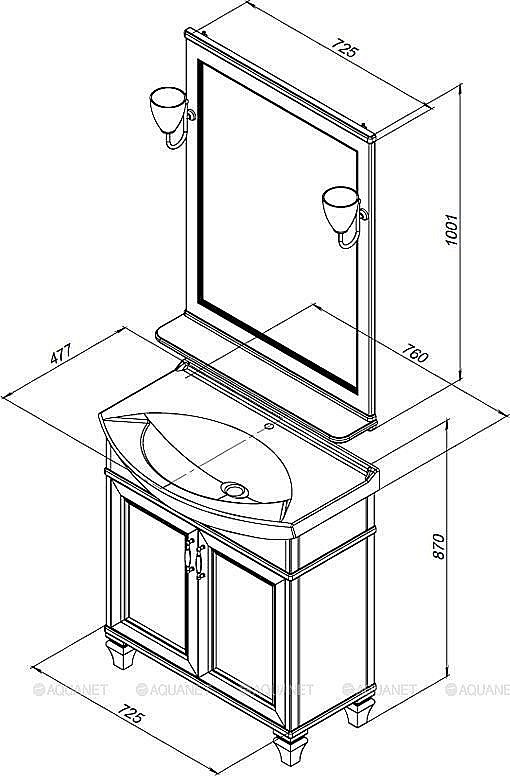 Зеркало Aquanet Валенса 75 белый в ванную от интернет-магазине сантехники Sanbest
