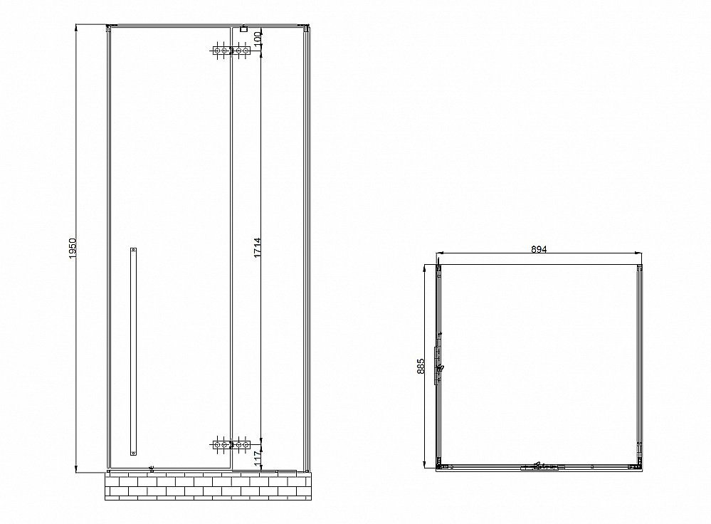 Душевой уголок Abber EINS AG06099B 90x90 прозрачный/черный купить в интернет-магазине Sanbest