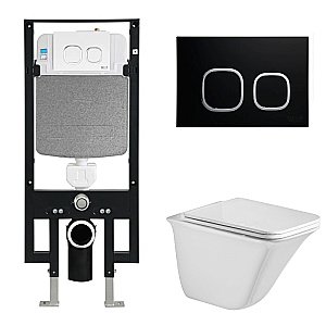 Унитаз с инсталляцией WeltWasser AMBERG 497 + ROTBACH 004 GL-WT + AMBERG RD-WT купить в интернет-магазине Sanbest