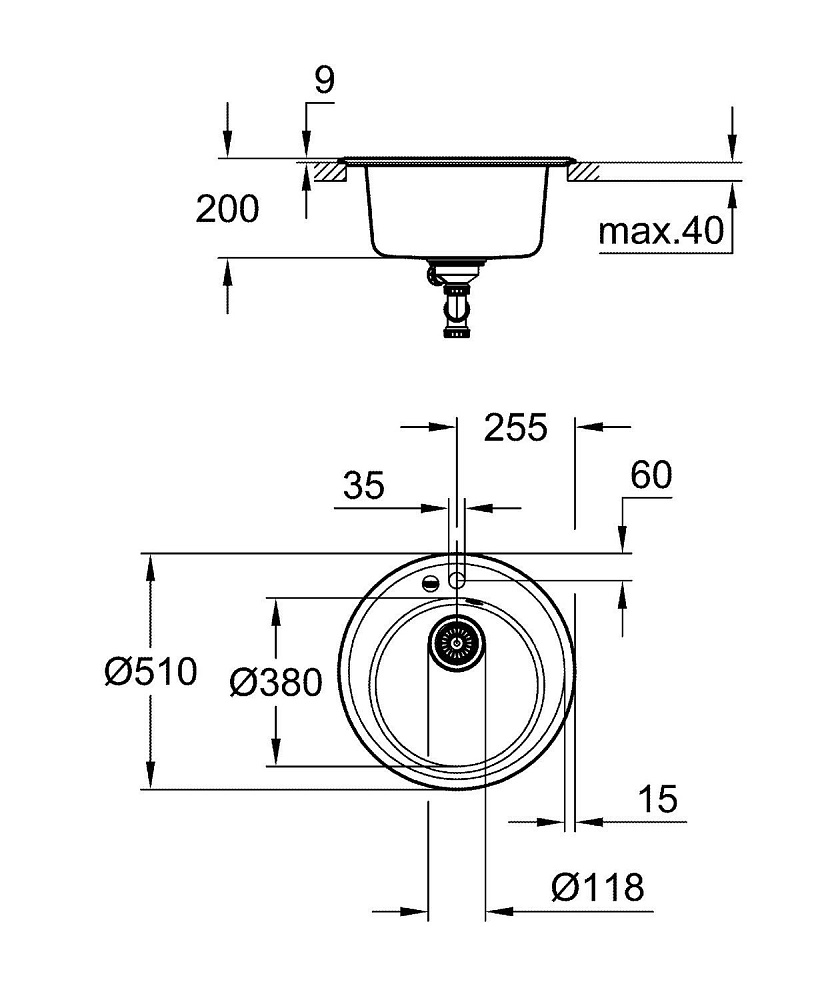 Мойка для кухни Grohe K200 Composite 31656AP0 купить в интернет-магазине сантехники Sanbest