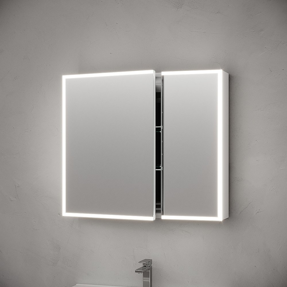 Зеркальный шкаф Sancos Evoke 100х70 SC80100 серый купить в интернет-магазине сантехники Sanbest