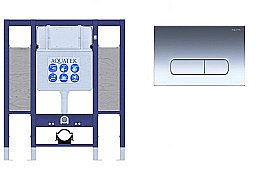 Инсталляция для унитаза Aquatek INS-0000015 с кнопкой KDI-0000016 Хром купить в интернет-магазине сантехники Sanbest