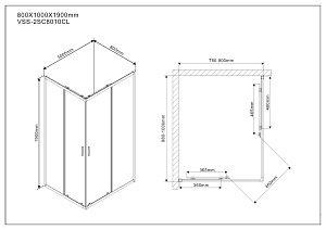 Душевой уголок Vincea Scala VSS-2SC8010CL купить в интернет-магазине Sanbest